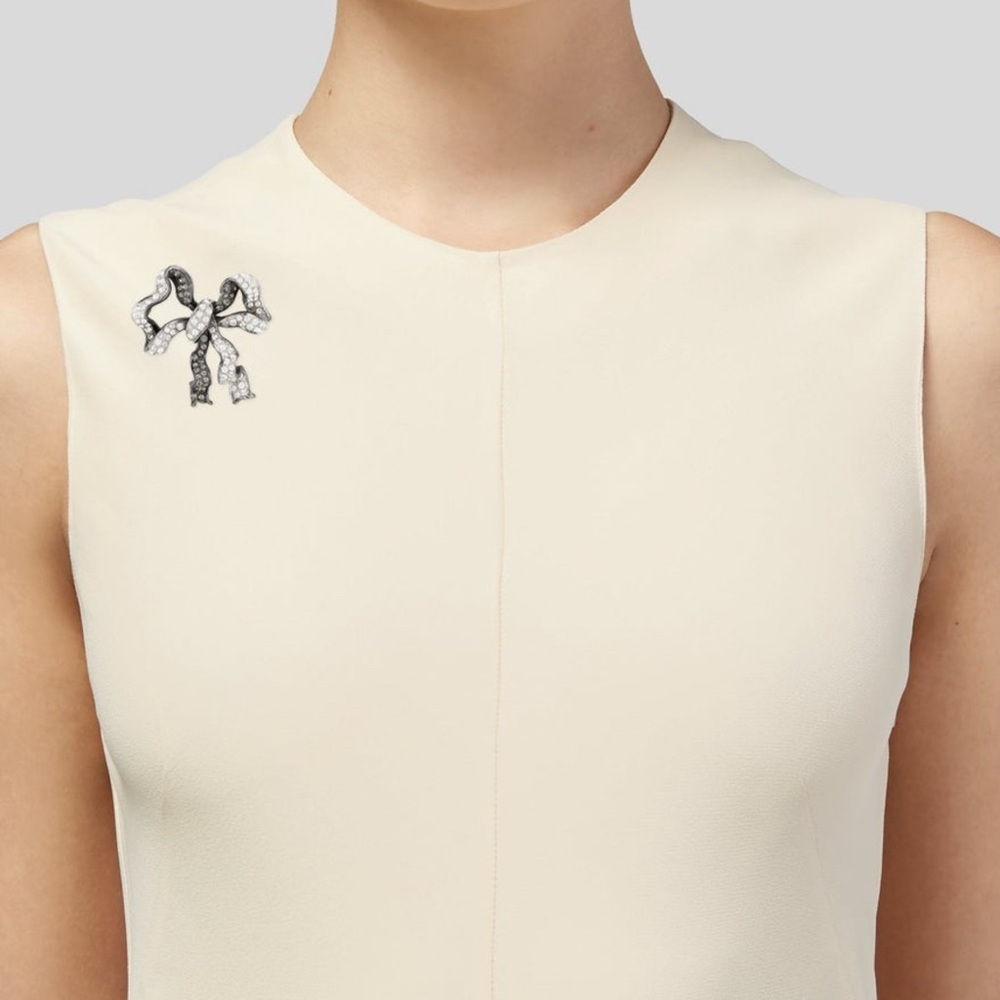 Kjl Kenneth Jay Lane Vintage Crystal Bow Brooch - image 3